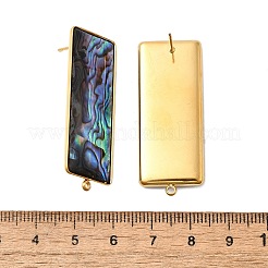 304 Stainless Steel Pave Natural Paua Shell Stud Earring Findings&nbsp;STAS-Z125-04G
