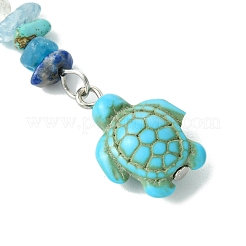 Sea Turtle Synthetic Turquoise Pendant Decorations&nbsp;HJEW-JM02142-01