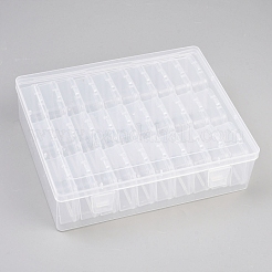 Rectangle Plastic Organizer Storage Boxes with 30Pcs Mini Square Nail Art Small Items Cases&nbsp;CON-WH0095-157