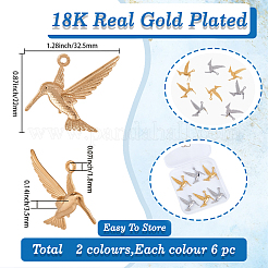 12Pcs 2 Colors 304 Stainless Steel Pendants&nbsp;STAS-BBC0007-32