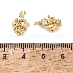 Brass Micro Pave Cubic Zirconia Pendants&nbsp;KK-A291-29G