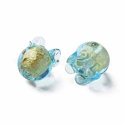 Handmade Gold Foil Lampwork Beads&nbsp;X-FOIL-T004-04B