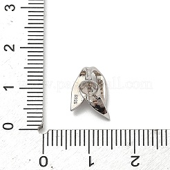 925 Sterling Silver Pave Clear Cubic Zirconia Leaf Pendant Bails&nbsp;STER-P068-07P