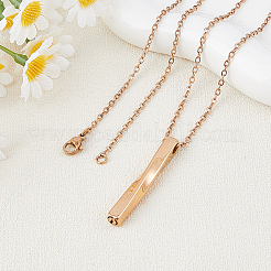 304 Stainless Steel Twisted Rectangle Pendant Urn Ashes Necklaces&nbsp;NJEW-WH0036-029RG