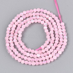 AB Color Plated Natural Rose Quartz Beads Strands&nbsp;G-T144-A07-02