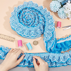 Polyester Pleated Lace Trim&nbsp;OCOR-WH0080-77B