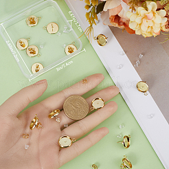 8 Pairs Brass Stud Earring Settings&nbsp;DIY-BBC0001-40