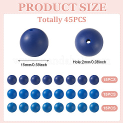 45Pcs 3 Colors Round Silicone Focal Beads&nbsp;SIL-TAD0001-01B