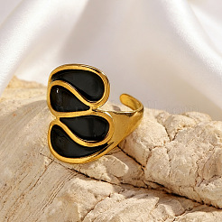 Brass Enamel Cuff Open Rings&nbsp;WGDA52D-02