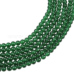 3 Strands Baking Paint Transparent Glass Round Bead Strands&nbsp;DGLA-PA0001-02B