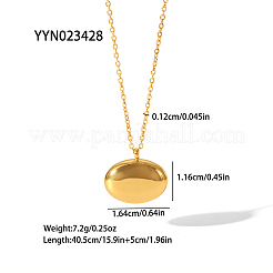 Fashion Oval 304 Stainless Steel Stud Earrings & Pendant Necklaces Sets for Women&nbsp;BL8928-1