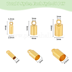 150Pcs 3 Style Brass Cord Ends&nbsp;KK-UN0003-75