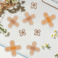 24Pcs 3 Styles Adhesive Bandage Shape Medical Theme Non-Woven Fabrics Computerized Embroidery Cloth Iron on/Sew on Patches&nbsp;PATC-CY0001-34