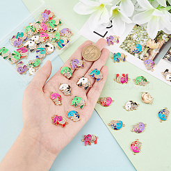 50Pcs 10 Colors Alloy Crystal Rhinestone Connector Charms&nbsp;PALLOY-PH00022-25