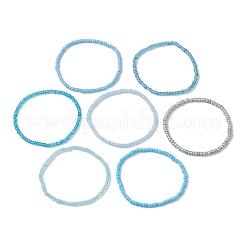 7Pcs 7 Colors Round Glass Seed Beaded Stretch Bracelets&nbsp;BJEW-JB10417