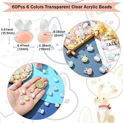 60Pcs 6 Colors Transparent Clear Acrylic Beads&nbsp;FACR-CJ0001-10