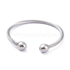 304 Stainless Steel Cuff Bangles&nbsp;BJEW-M284-12