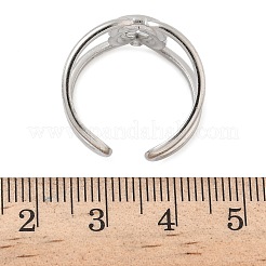304 Stainless Steel Open Cuff Rings for Women&nbsp;RJEW-A079-04C-P