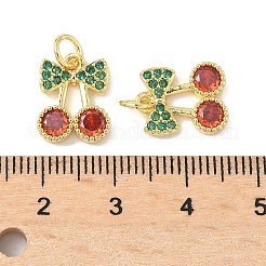 Brass Micro Pave Cubic Zirconia Pendants&nbsp;KK-I355-02G-02