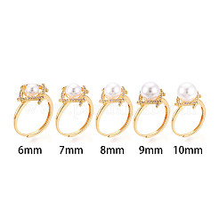 Rhombus Brass Micro Pave Clear Cubic Zirconia Cup Peg Ring Settings&nbsp;KK-T076-10G
