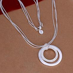 Popular Silver Color Plated Brass 3-strand Snake Chain Necklaces&nbsp;NJEW-BB12693