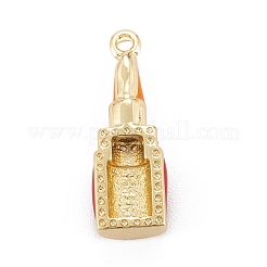 Brass Micro Pave Clear Cubic Zirconia Pendants&nbsp;KK-K255-16G