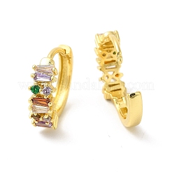 Cubic Zirconia Trapezoid Hoop Earrings&nbsp;EJEW-E270-14G