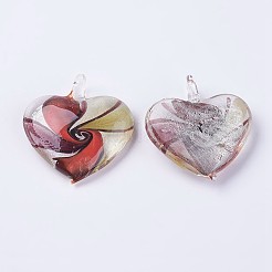 Handmade Silver Foil Lampwork Pendants&nbsp;LAMP-J090-L01