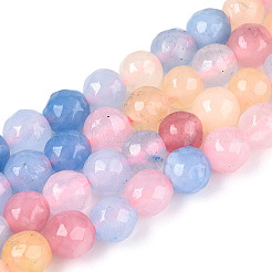 Dyed Natural White Jade Beads Strands&nbsp;G-T139-6mm-60-05