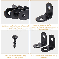 20 Sets 304 Stainless Steel Floating Shelf Brackets&nbsp;DIY-CP0012-49B