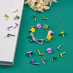 48Pcs 12 Style Spray Painted Iron Stud Earring Findings&nbsp;IFIN-FH0001-69