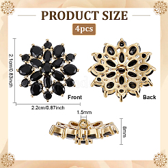 4Pcs Brass Micro Pave Cubic Zirconia Buttons&nbsp;DIY-FG0007-82E