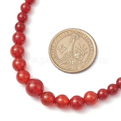 Round Natural Carnelian(Dyed & Heated) Beaded Neckiaces&nbsp;NJEW-JN05003