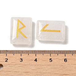 24Pcs Rectangle Natural Quartz Crystal Rune Stones&nbsp;G-K335-06A