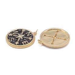Brass Clear Cubic Zirconia Enamel Pendants&nbsp;ZIRC-C024-01G