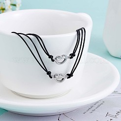2Pc 2 Style 430 Stainless Steel Knot Heart Link Bracelets Set&nbsp;JB718A