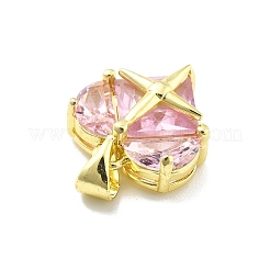 Rack Plating Brass Micro Pave Cubic Zirconia Pendants&nbsp;KK-D359-01G