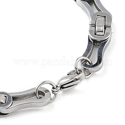 PVD Vacuum Plating 201 Stainless Steel Rectangle Link Chain Necklace & Bracelets Set&nbsp;SJEW-G083-17EBP