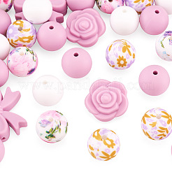 34Pcs 6 Styles Silicone Beads&nbsp;SIL-TA0003-51A