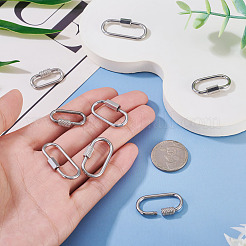 8Pcs 4 Styles 304 Stainless Steel Screw Carabiner Lock Charms&nbsp;STAS-TA0005-54