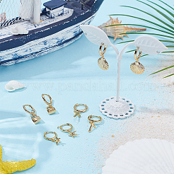 4 Pairs 4 Styles Brass Hoop Earrings&nbsp;EJEW-AR0001-12