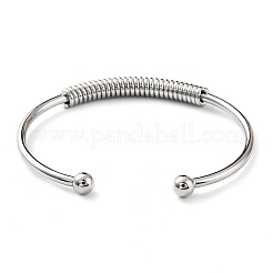 Tarnish Resistant 304 Stainless Steel Cuff Bangles for Women&nbsp;BJEW-M310-02P