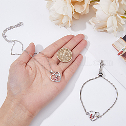 1Pc Alloy Heart Link Silder Bracelets&nbsp;SJEW-OC0001-01