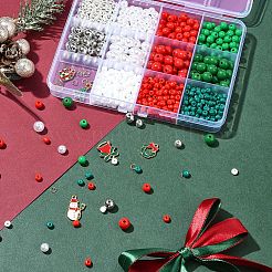 Christmas Theme DIY Acrylic & Plastic & Glass Seed Beads Bracelet Kits&nbsp;DIY-FS0006-55