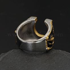 304 Stainless Steel Micro Pave Cubic Zirconia Finger Rings&nbsp;FS-WG5ACE0-01