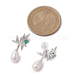 Natural Pearl Ear Studs&nbsp;EJEW-P286-19P
