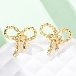 Rack Plating Brass Bowknot Stud Earrings for Women&nbsp;EJEW-F308-02G