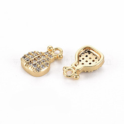 Brass Micro Pave Clear Cubic Zirconia Charms&nbsp;KK-S356-465-NF