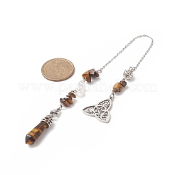 Natural Tiger Eye Pointed Dowsing Pendulums&nbsp;PALLOY-JF02009-02