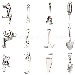 96Pcs 12 Styles Tibetan Style Alloy Pendants&nbsp;TIBE-SC0002-26